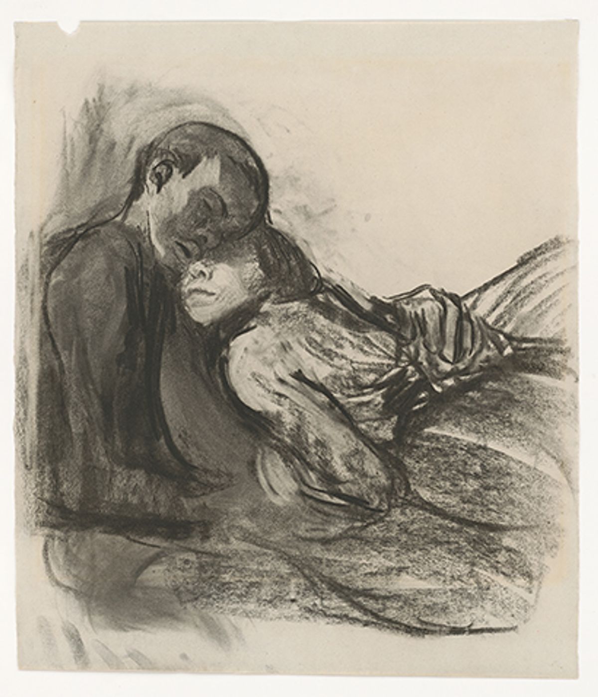 Käthe Kollwitz’s Pair of Lovers, Nestling Together (1909-10), created during a period when the German artist was ‘frequently preoccupied with the theme of sexuality’   Photo: © Claudia Goldberg,  Saša Fuis; © Käthe Kollwitz Museum Köln