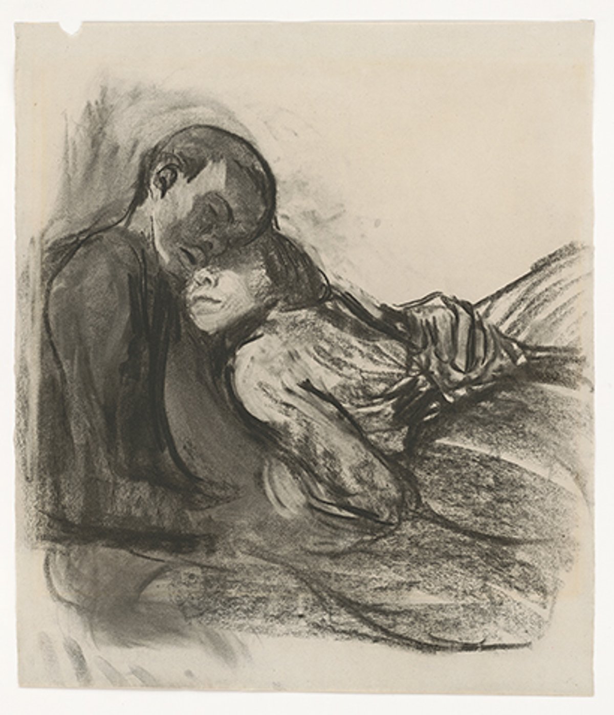 Käthe Kollwitz’s Pair of Lovers, Nestling Together (1909-10), created during a period when the German artist was ‘frequently preoccupied with the theme of sexuality’ Photo: © Claudia Goldberg, Saša Fuis; © Käthe Kollwitz Museum Köln