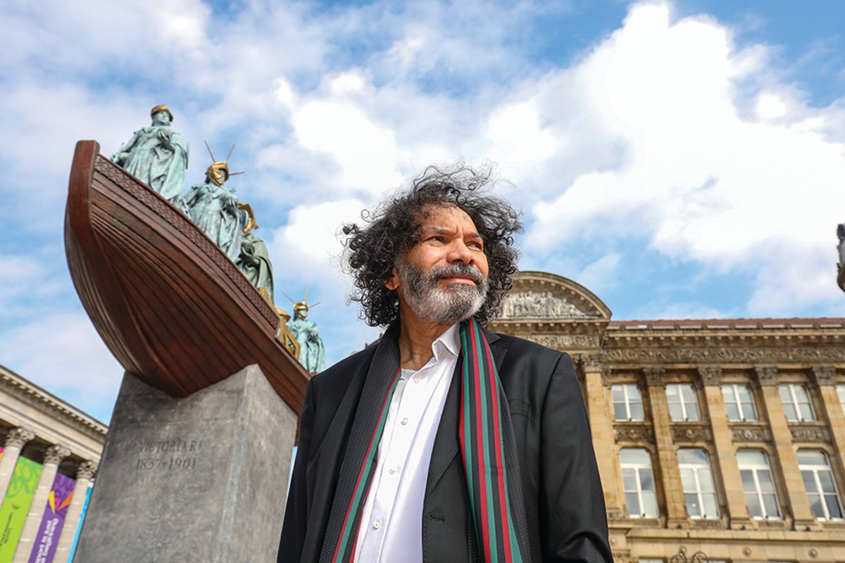Hew Locke with his Foreign Exchange in Victoria Square, on display until 15 August as part of Birmingham 2022 Festival. Photo: Shaun Fellows. Courtesy of Birmingham 2022 Festival and Ikon