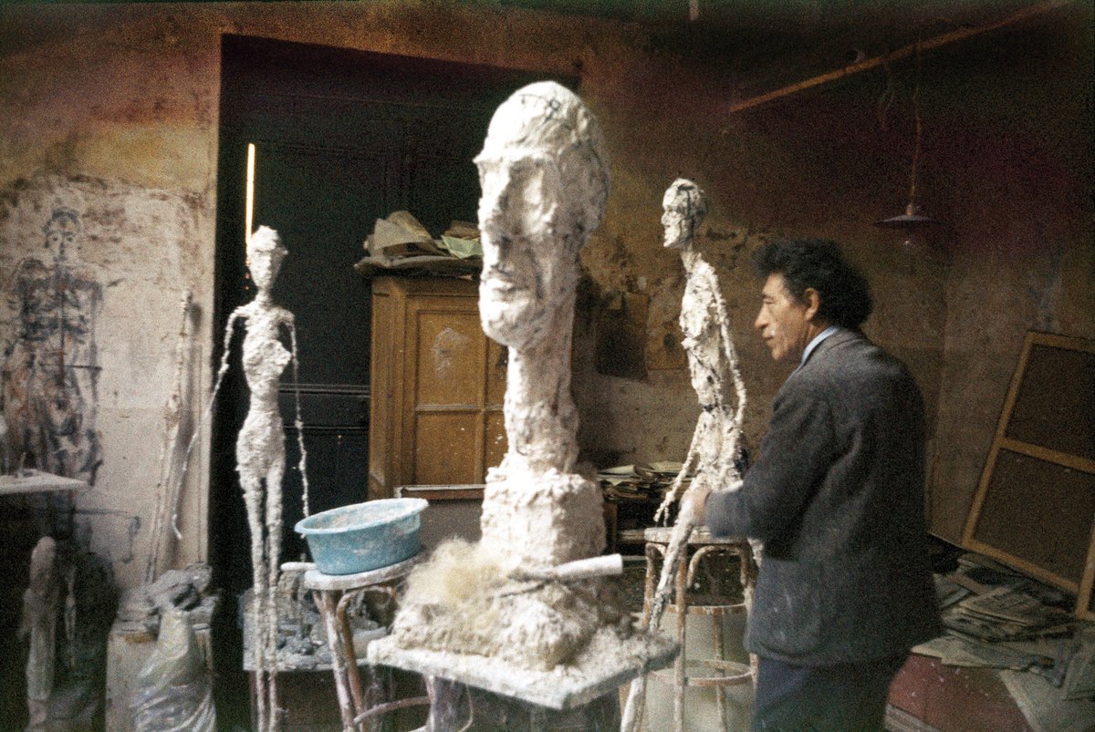 The artist in his studio on Rue Hippolyte-Maindron  around 1960. Ernst Scheidegger/Giacometti Foundation Archives; © Giacometti Estate (Giacometti Foundation + ADAGP)
