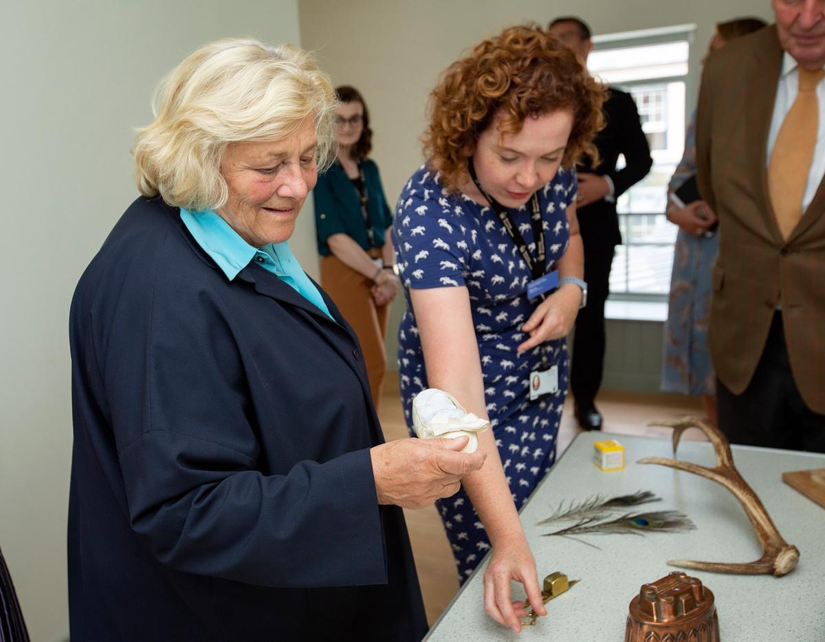 Vivien Duffield (left) at Hillsborough Castle, Northern Ireland Courtesy of the Clore Duffield Foundation