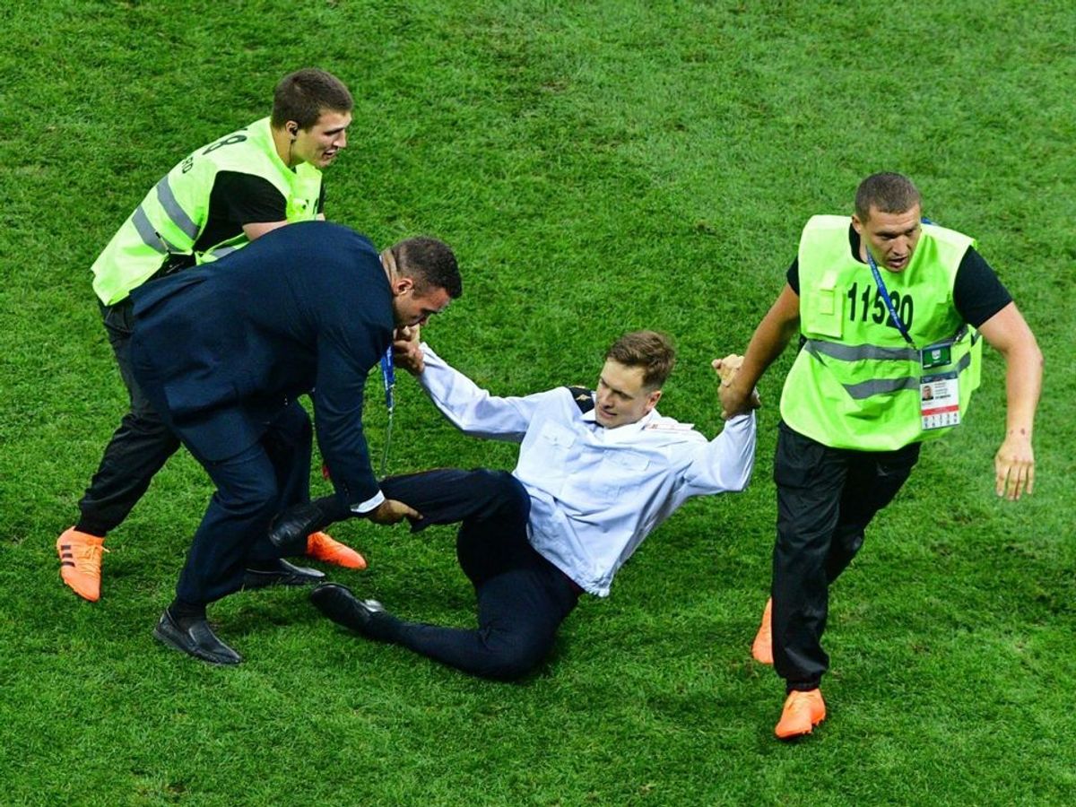 Pyotr Verzilov served a 15-day prison sentence after running with other Pussy Riot members onto the field at Moscow’s FIFA World Cup final