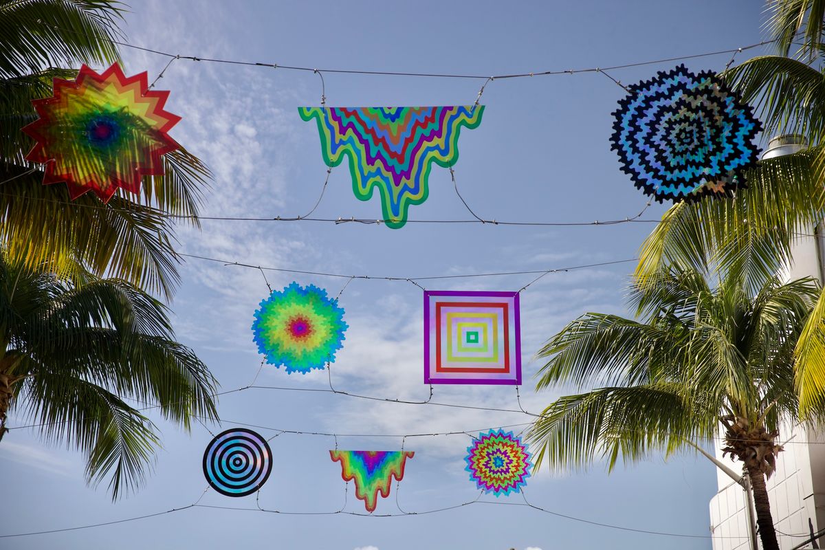 Jen Stark’s Sundial Spectrum (2024) at Elevate Española Photo: Peter Vahan