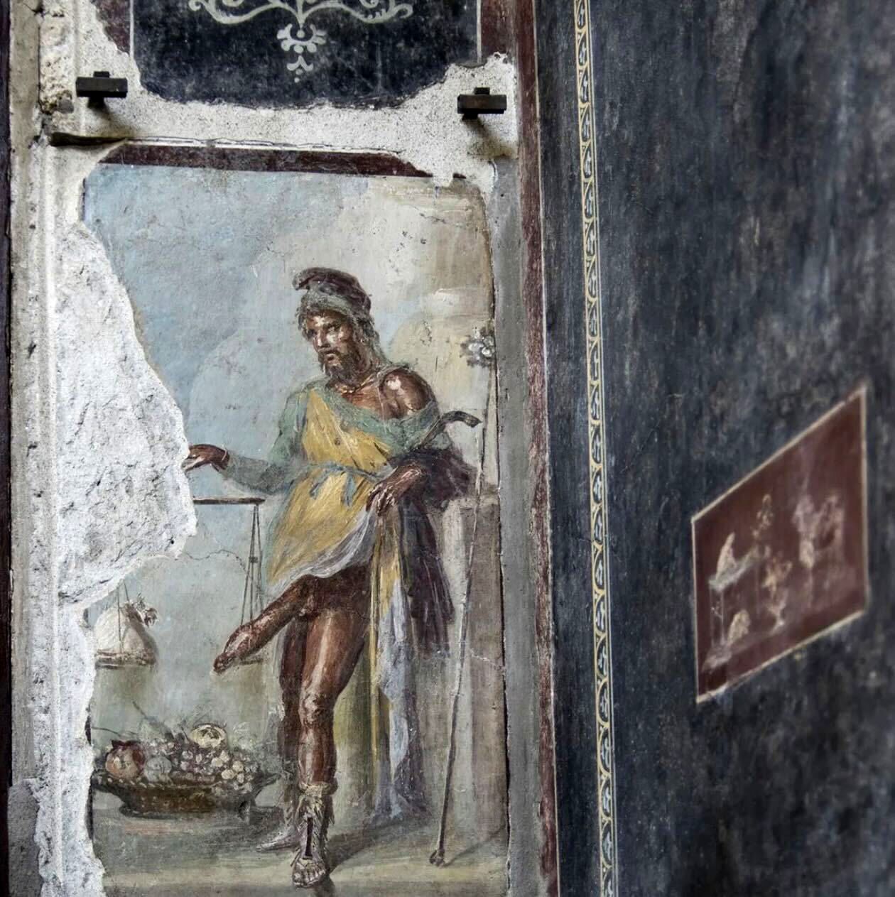 Vast Pompeii residence unveiled with panel depicting a giant penis