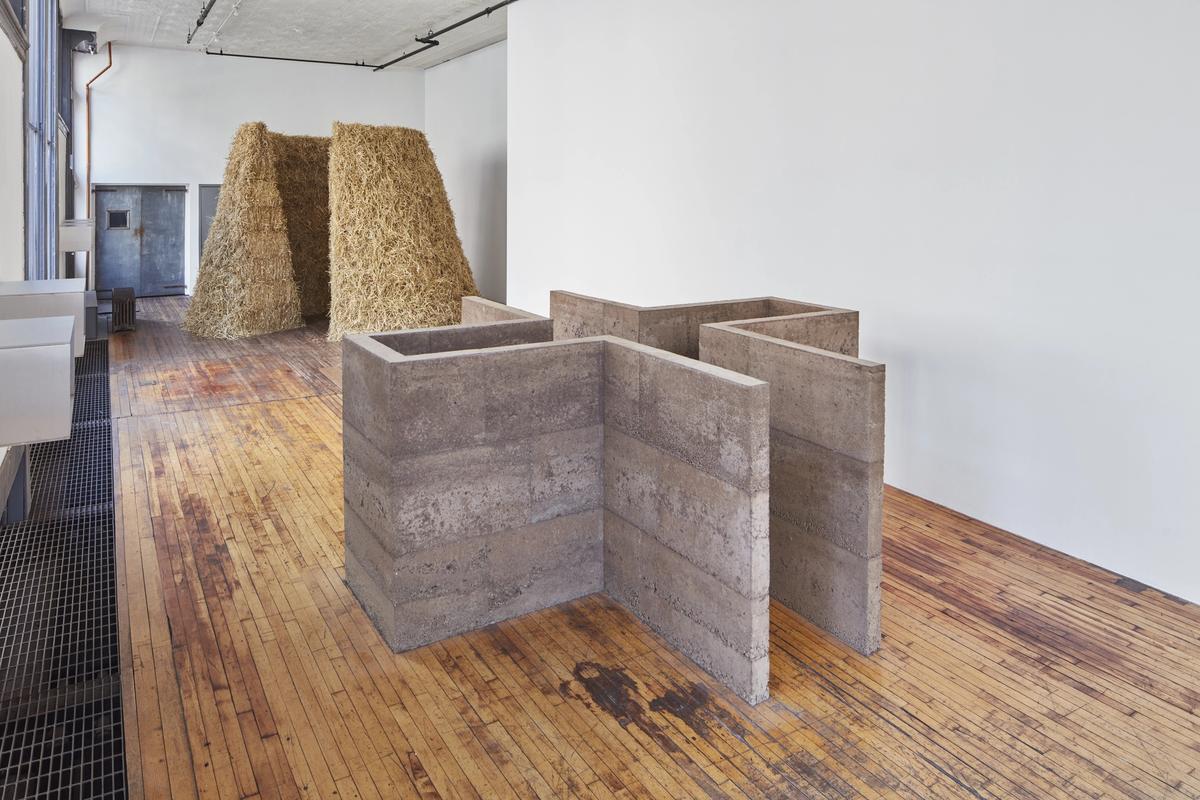 Installation view, Meg Webster, Two Walls, 101 Spring Street, Judd Foundation, New York, 2022. Timothy Doyon Judd Foundation. Courtesy Paula Cooper Gallery. © Meg Webster.