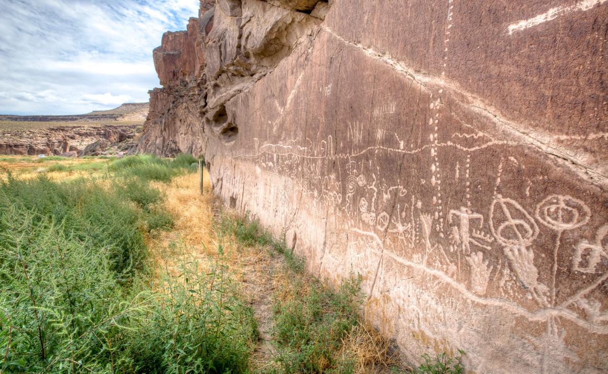 A petroglyph panel in the White River Narrows archaeological district. Bob Wick/Bureau of Land Management.