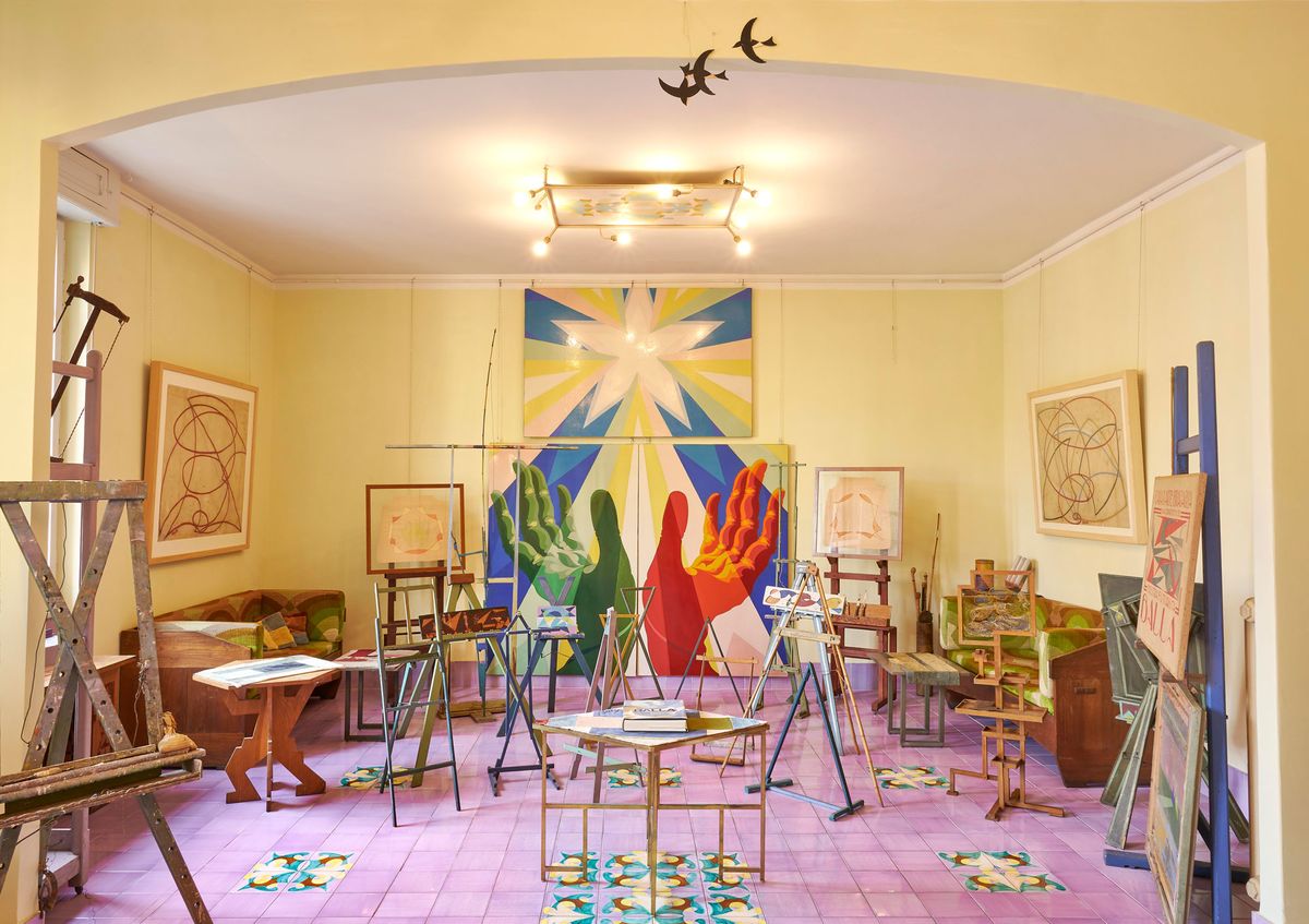 Giacomo Balla added his colourful Futurist designs to the walls and furniture of his Rome apartment, a total work of art now open for guided tours by MaXXI museum Photo: M3Studio; courtesy of Fondazione MAXXI; © Giacomo Balla, by SIAE 2021