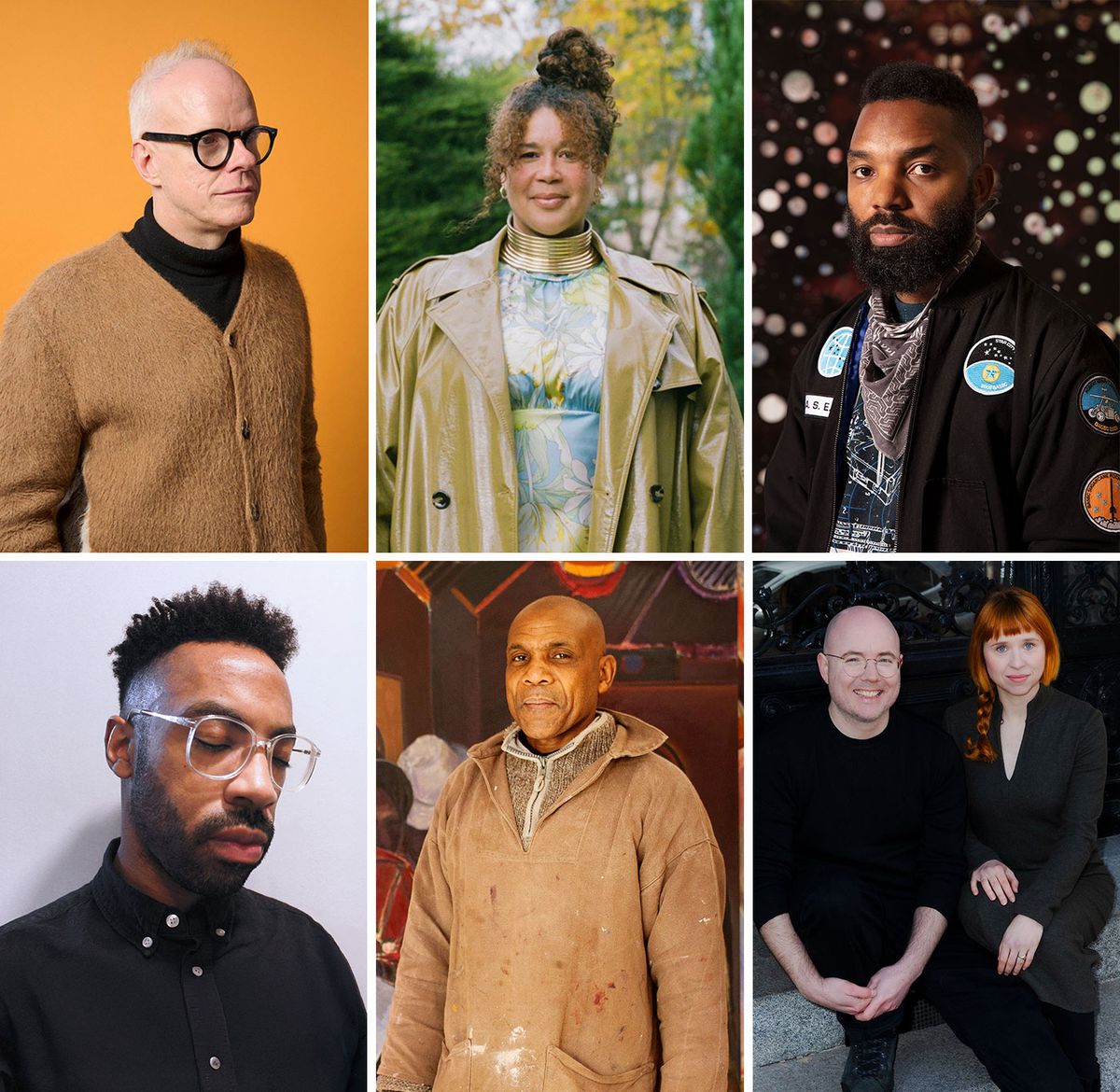 Curators and artists participating at SXSW London include (clockwise from top left): Hans Ulrich Obrist; Alberta Whittle; Tavares Strachan; Holly Herndon and Mat Dryhurst; Denzil Forrester; Damien Roach Obrist: © Frank Bauer, 2025. Whittle: © Photo by Matthew A Williams. Strachan: Courtesy of the artist and Perrotin © Photo by Guillaume Ziccarelli. Herndon and Dryhurst: © Diana Pfammatter. Forrester: Copyright Denzil Forrester. Courtesy Stephen Friedman Gallery, London and New York. Photo by Mike Newman. Roach: © Damien Roach