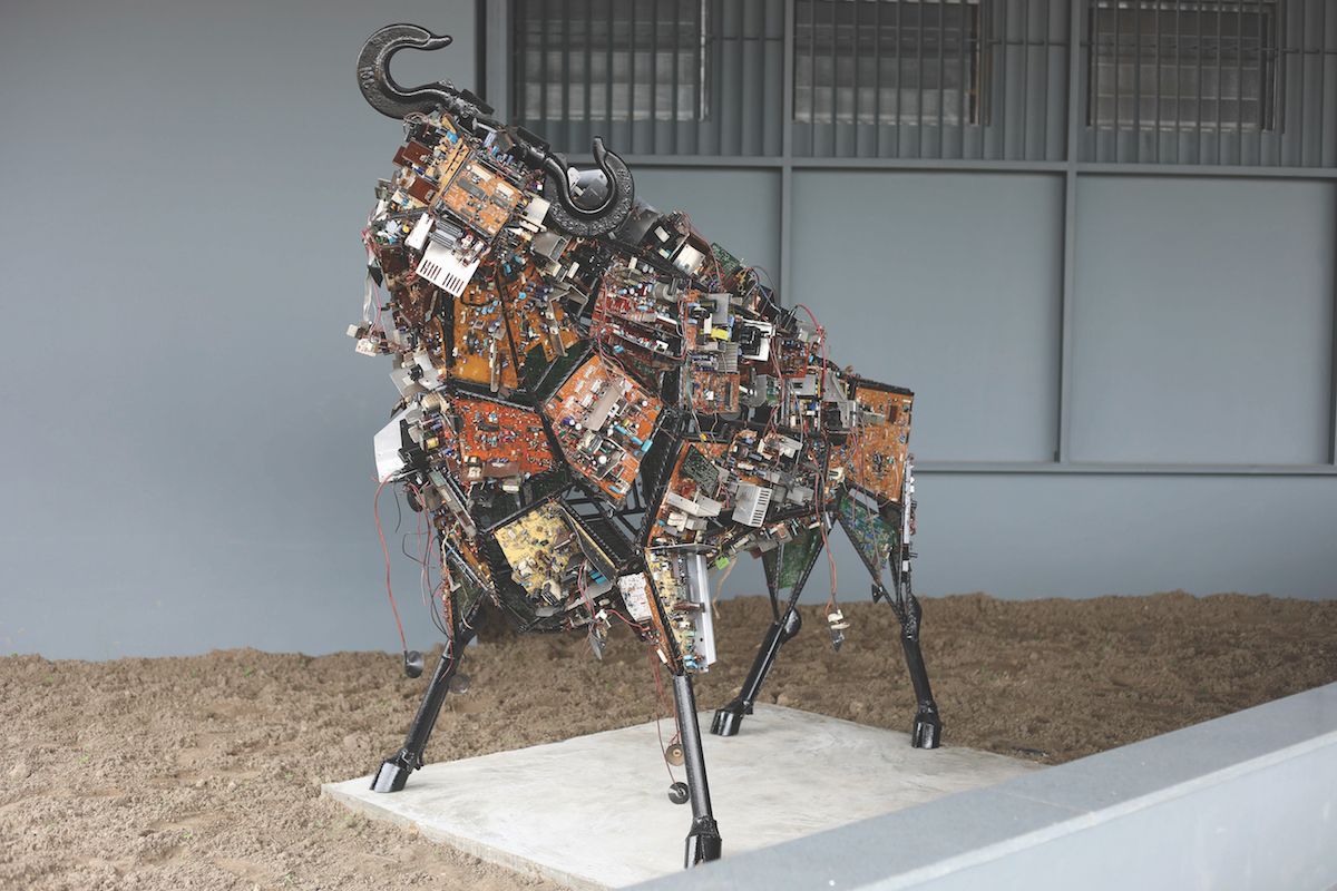 Adeola Balogun's Digital Armour (2018) is one of more than 1,000 Nigerian works donated by Prince Yemisi Shyllon to a new museum at Pan-Atlantic University © YSMA/Henry Legba