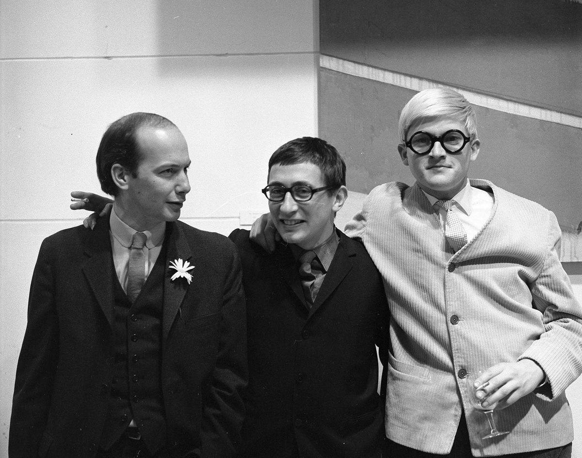 Richard Smith, John Kasmin and David Hockney were key players in the London art scene of the 1960s © Walker Art Center