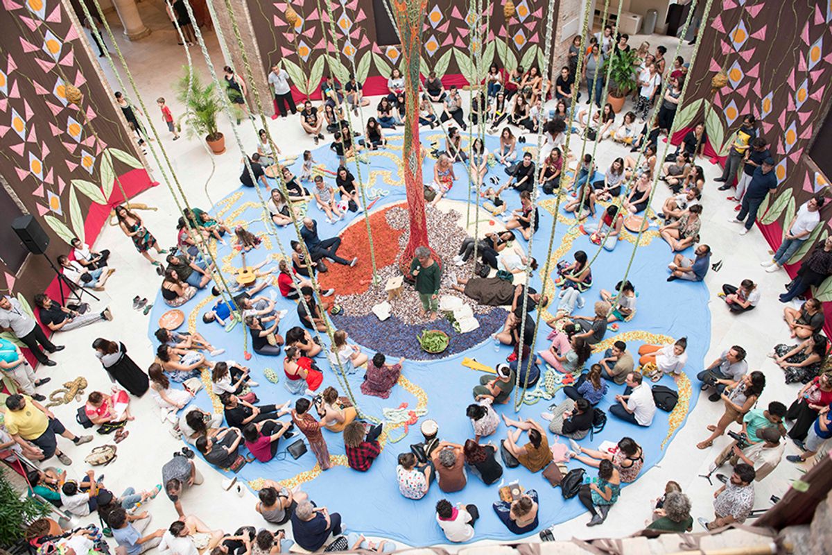 Ernesto Neto (Blow), Pinacoteca do Estado de São Paulo, São Paulo, 2019 © Photo: Levi Fanan. Courtesy the artist, Tanya Bonakdar Gallery, New York / Los Angeles and Fortes D'Aloia & Gabriel Galeria, São Paulo