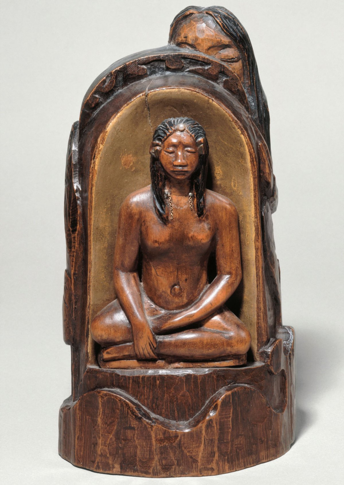 The features and symbolism in Idole à la perle are largely from Gauguin’s imagination, not Tahitian religious tradition © RMN-Grand Palais (Musée d’Orsay)/Jean Schormans