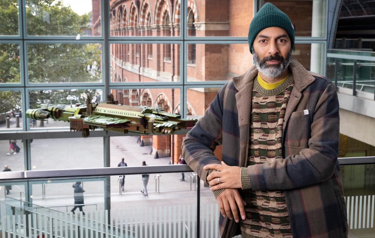 Shezad Dawood’s HMS Alice Liddell (2022) unveiled today at St Pancras International station in London Photography: PA