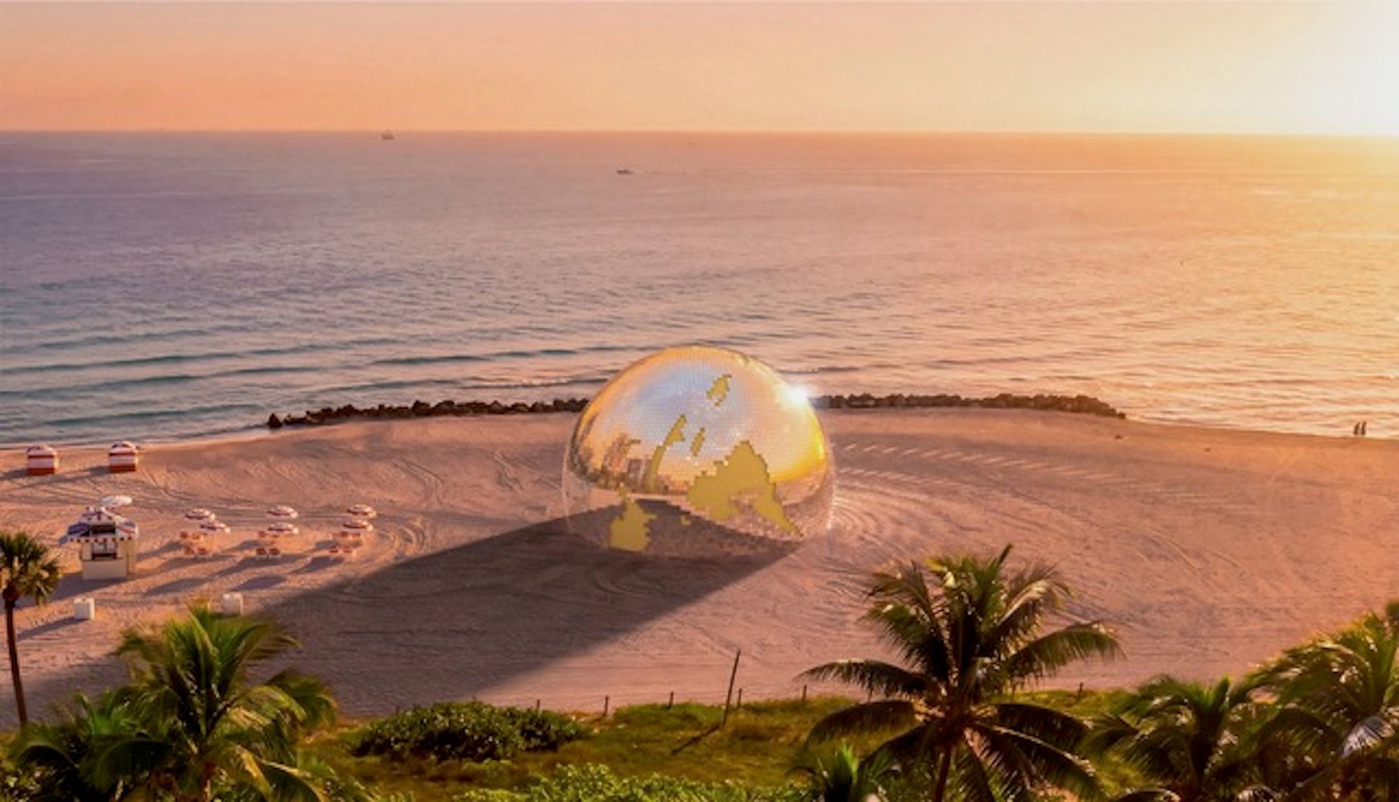 Digital rendering of Christopher Joshua Benton’s A Lore Supreme on Faena Beach Courtesy the artist and Faena Art