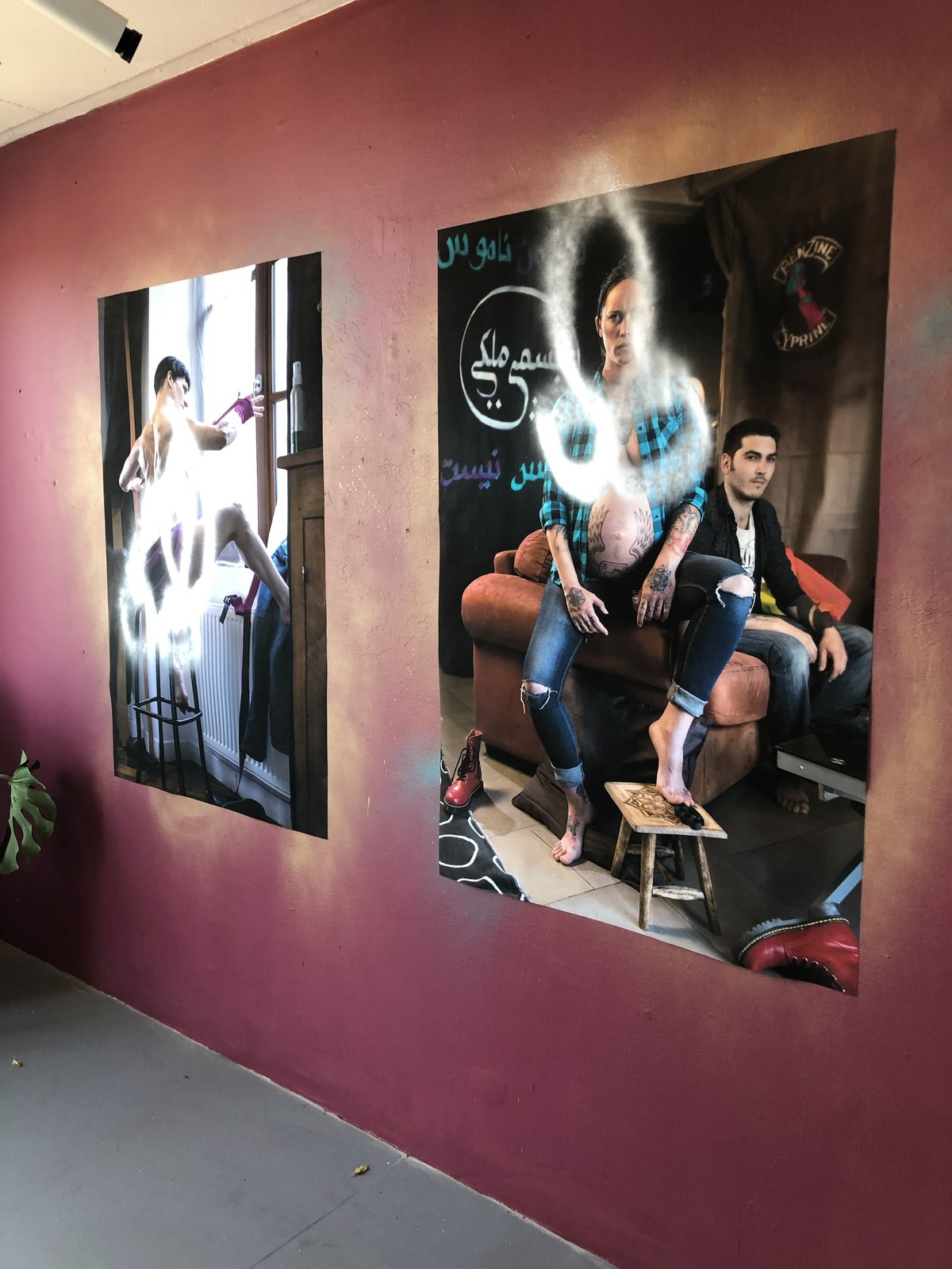 Vandalised works from Kamille Lévêque Jégo's exhibition at NegPos in Nîmes, France © Patrice Loubon