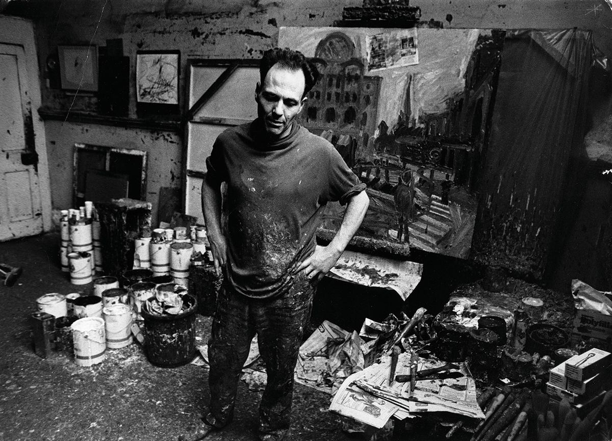 An early photo of the famously reclusive Auerbach in his studio Heritage Image Partnership Ltd/Alamy Stock Photo