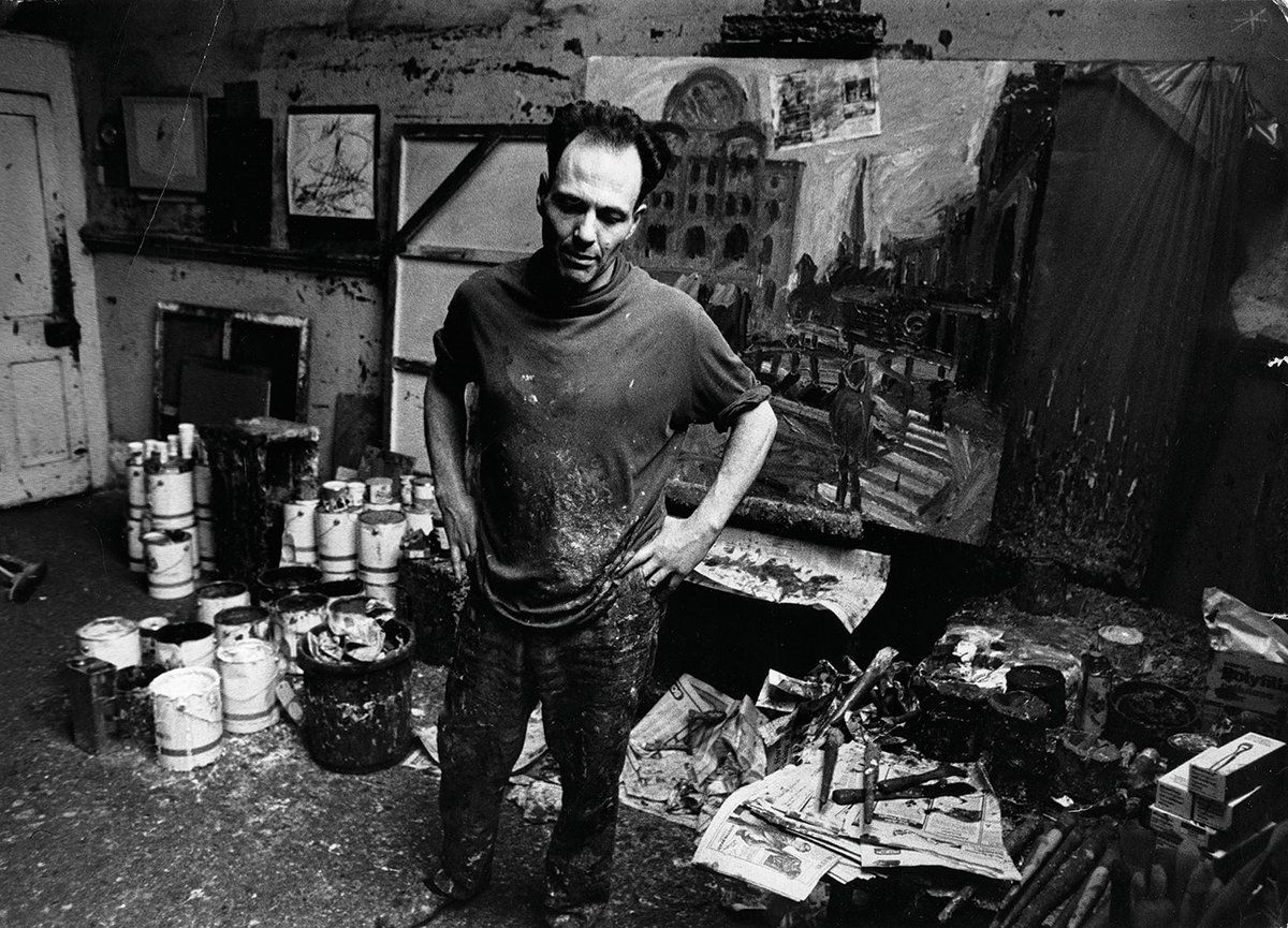An early photo of the famously reclusive Auerbach in his studio Heritage Image Partnership Ltd/Alamy Stock Photo