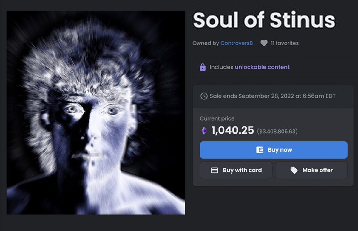 Stijn van Schaik sold his soul as an NFT via the online marketplace OpenSea.