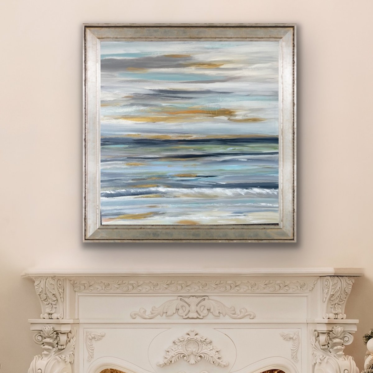 Sheila Olsen's painting Storm, which was swept away by flooding during Hurricane Helene and then recovered and partially restored by the artist © Sheila Olsen