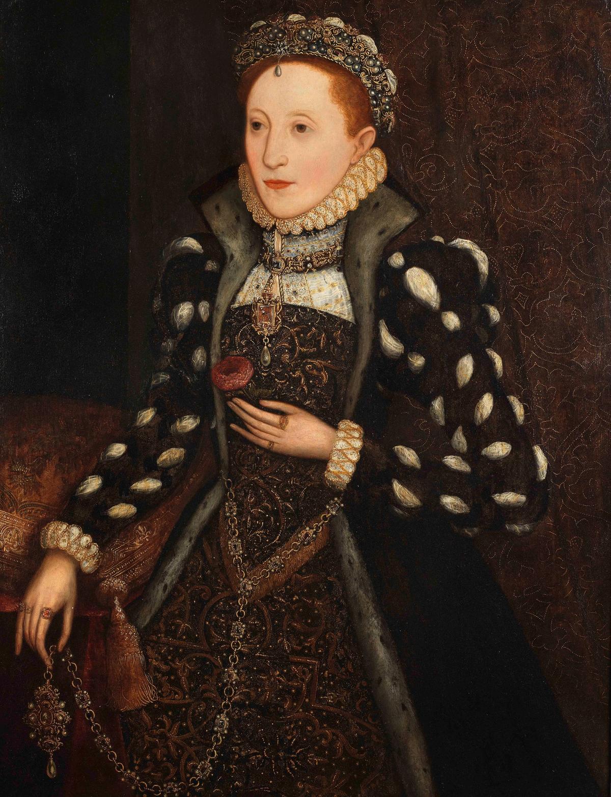 This is thought to be a previously unrecorded portrait of Queen Elizabeth I of England Courtesy of Bonhams