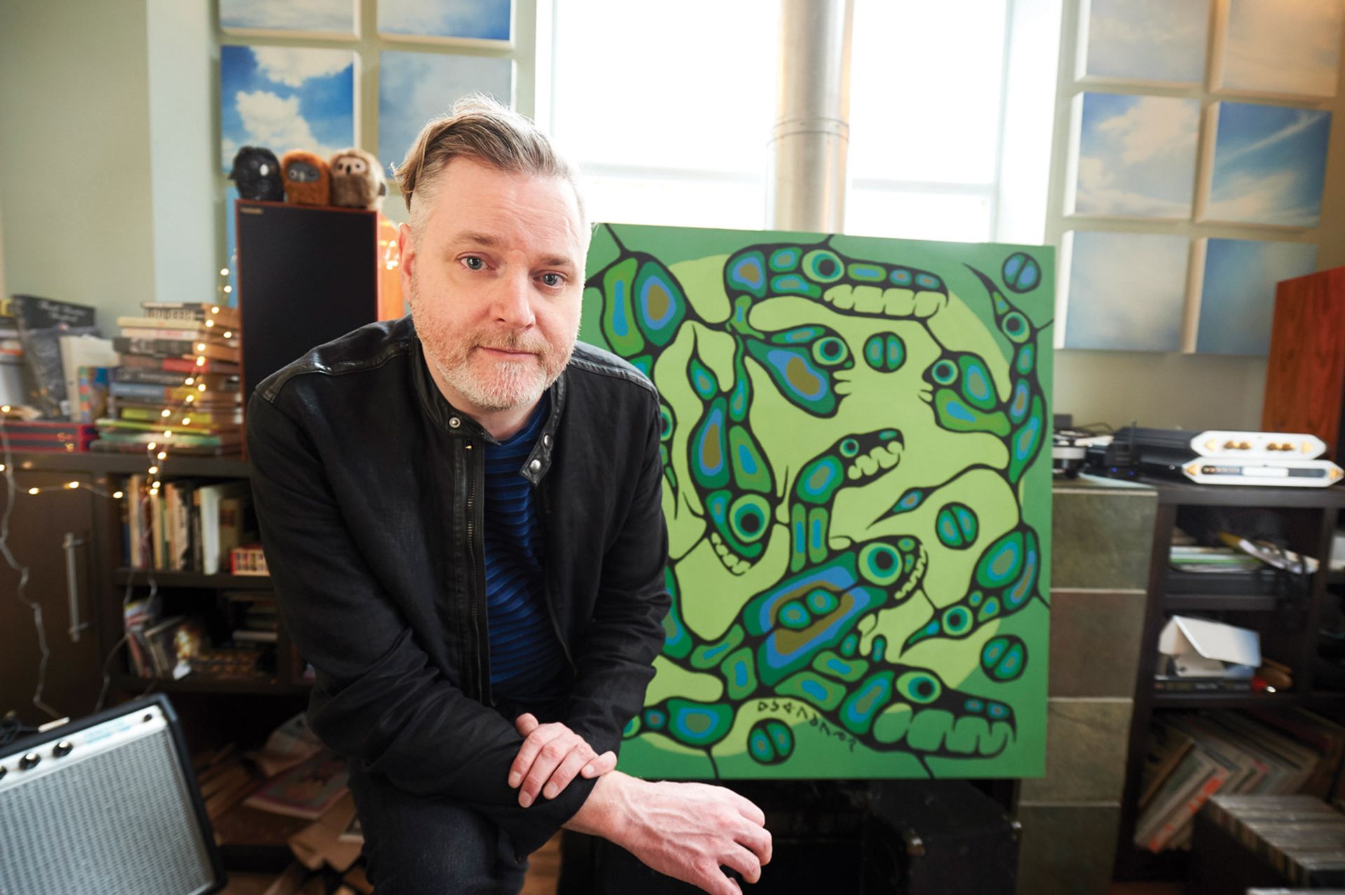 Kevin Hearn with the fake Norval Morrisseau painting he bought © David Leyes