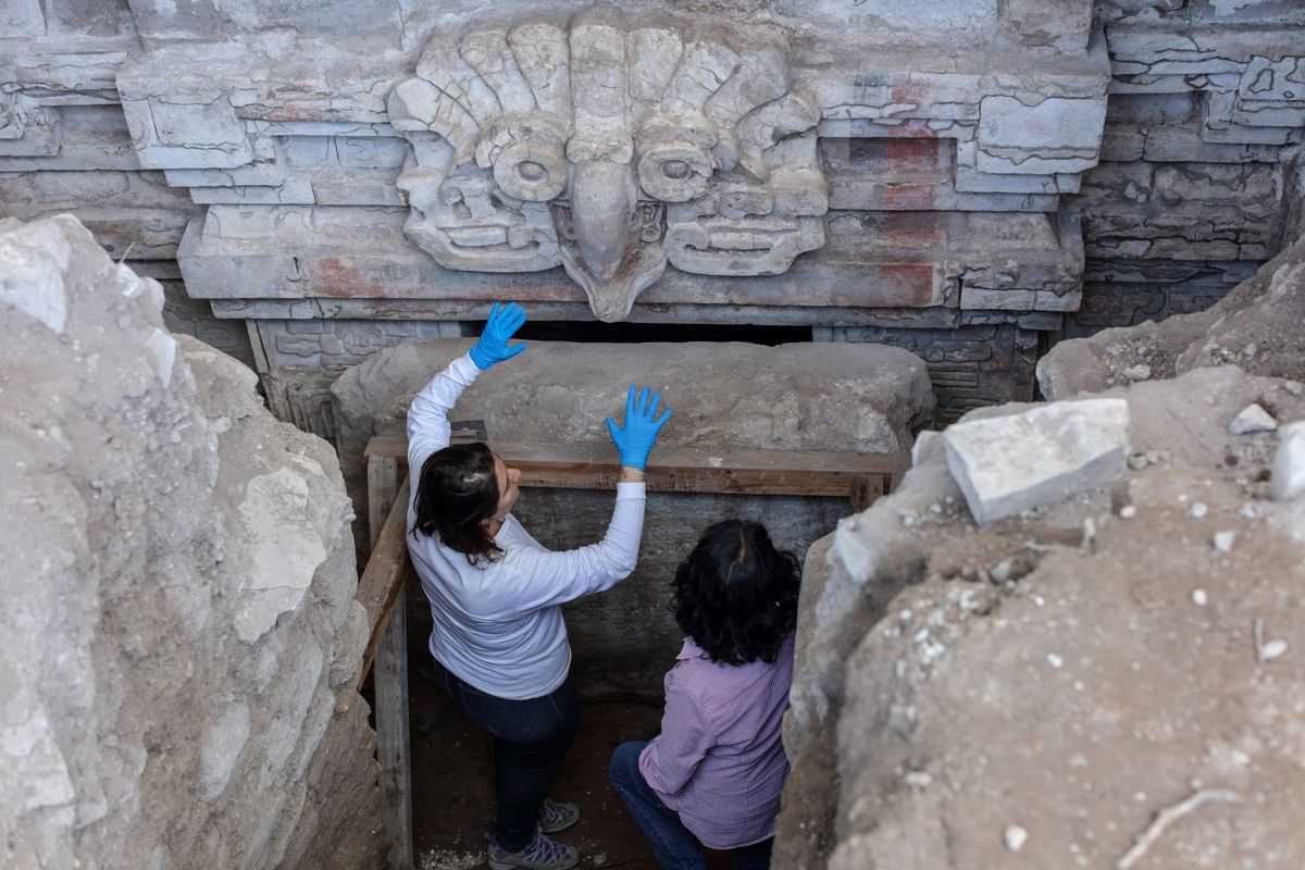 The newly discovered Tomb 10 in San Pablo Huitzo, Oaxaca, Mexico Photo: Gerardo Peña, courtesy INAH
