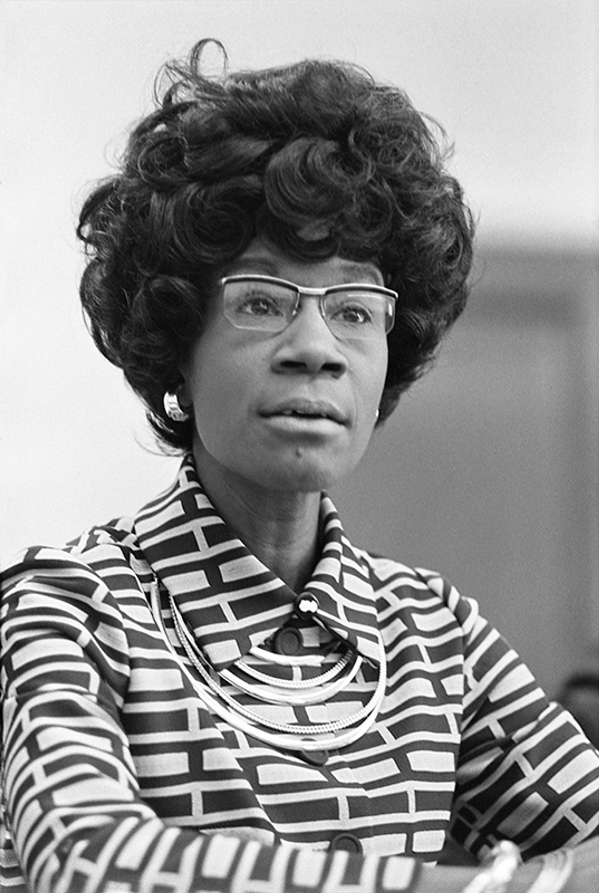 Shirley Chisholm announcing her candidacy for the US House of Representatives Thomas J. O'Halloran, U.S. News & World Reports; courtesy of the Library of Congress