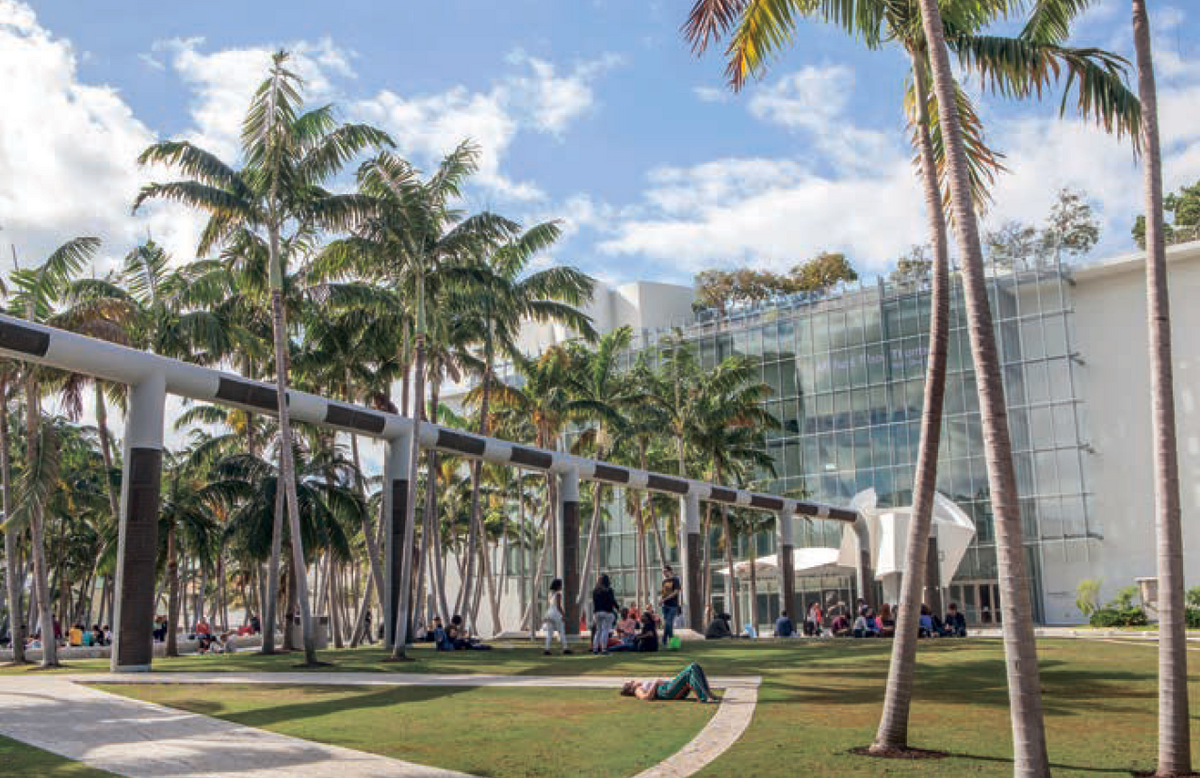 The New World Symphony’s SoundScape Park in Miami Beach is home to the artist’s new permanent audiovisual installation Sonic Dreamscapes © Vanessa Ruiz