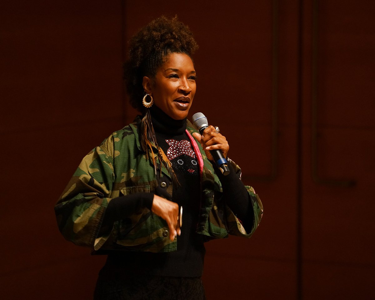 The writer and actress Liza Jessie Peterson performing a scene from her one-woman show The Peculiar Patriot at the Getty Center in Los Angeles Monday night Owen Kolasinski/BFA.com
