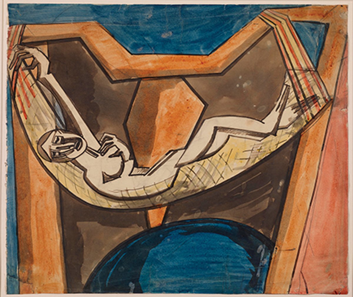 Helen Saunders’s Hammock (around 1913-14); after the disappearance of Vorticism, the artist eschewed other artistic movements The Courtauld, London (Samuel Courtauld Trust); © Estate of Helen Saunders