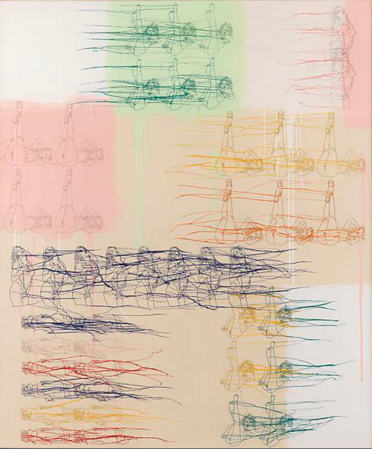 Ghada Amer THE SLIGHTLY SMALLER COLORED SQUARE PAINTING  (200) Courtesy of Cheim & Read