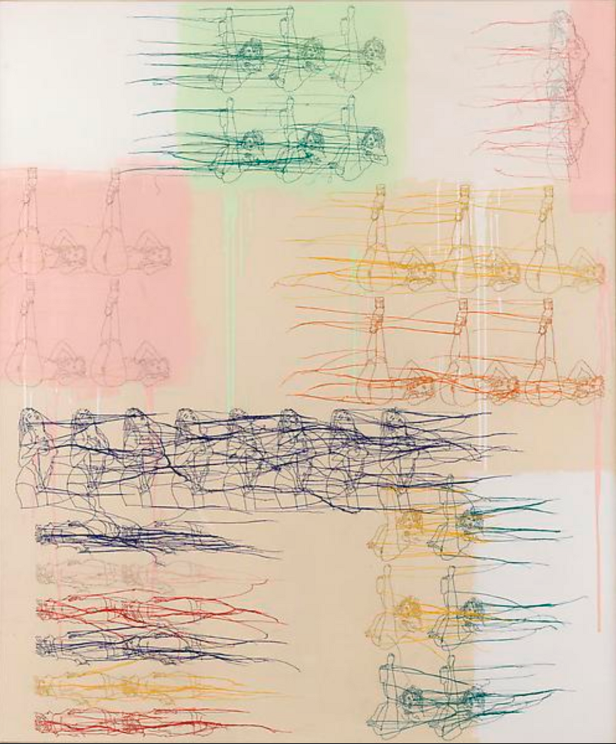 Ghada Amer THE SLIGHTLY SMALLER COLORED SQUARE PAINTING (200) Courtesy of Cheim & Read