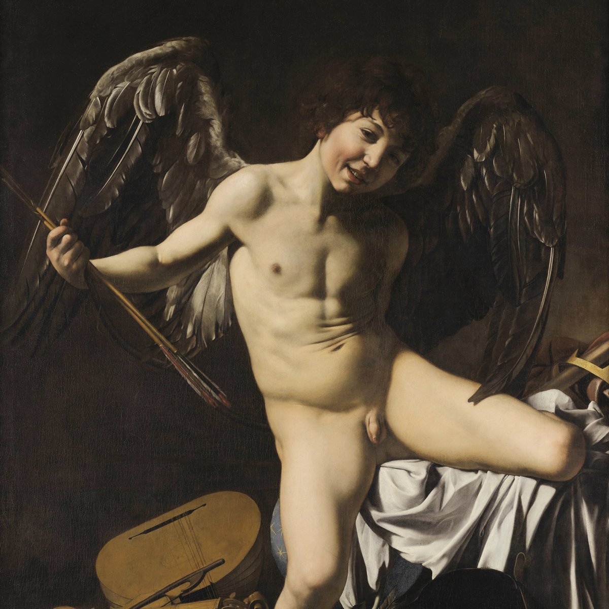The work will form the central piece in a small display
Caravaggio (Michelangelo Merisi), Cupid as Victor, 1601/02. Gemäldegalerie, Staatliche Museen zu Berlin / Image by Google; Public Domain Mark 1.0