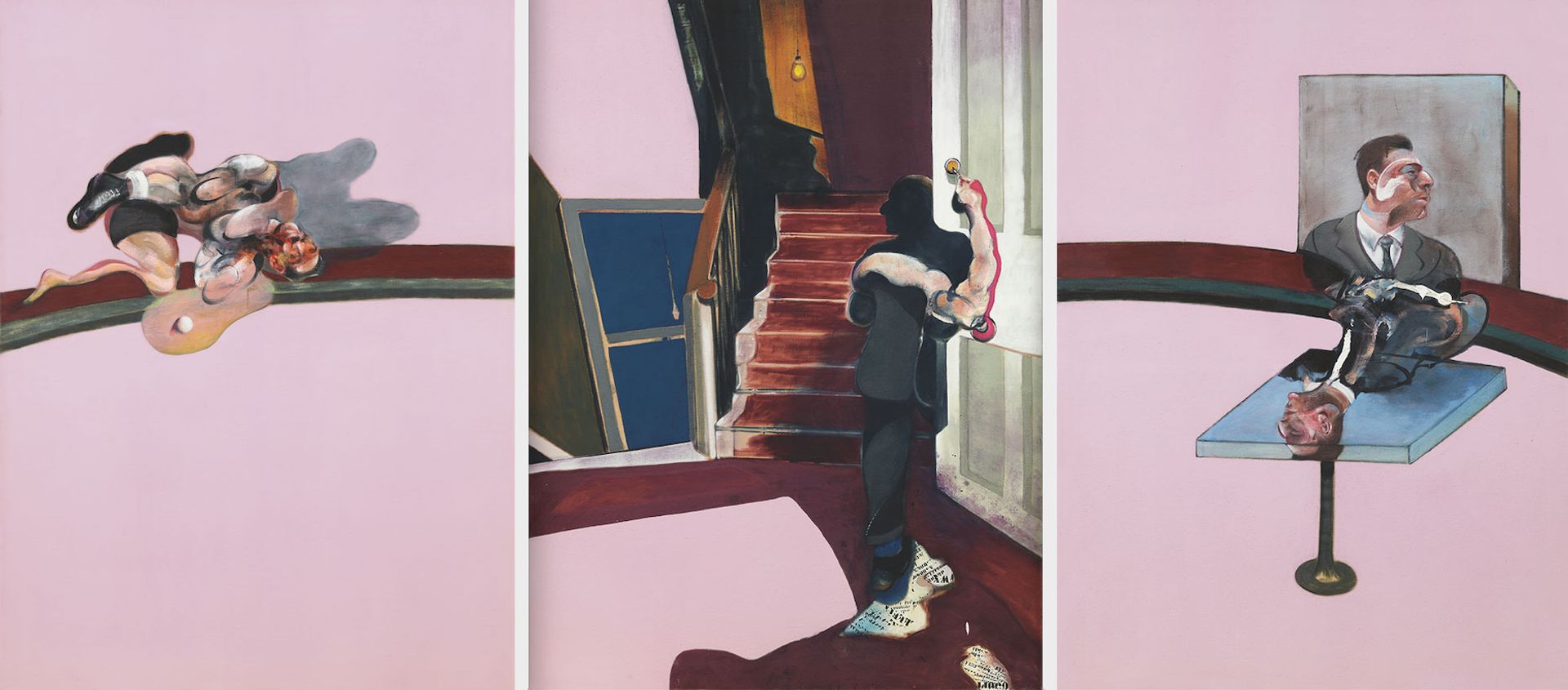 Francis Bacon’s In Memory of George  Dyer (1971) is one of 12 triptychs on show in Paris © The Estate of Francis Bacon. All rights reserved, DACS/Artimage 2018. Photo: Hugo Maertens