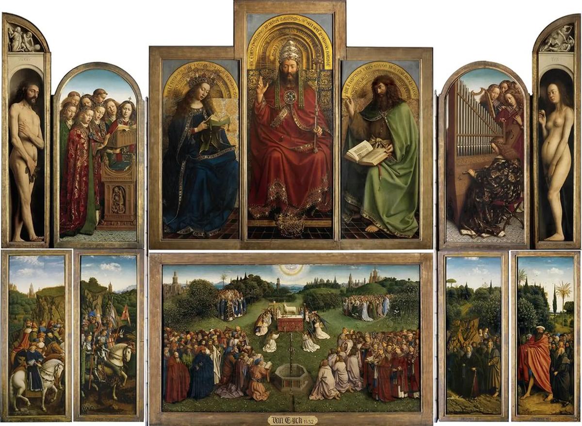 The Ghent Altarpiece, also called Adoration of the Mystic Lamb, by Jan van Eyck