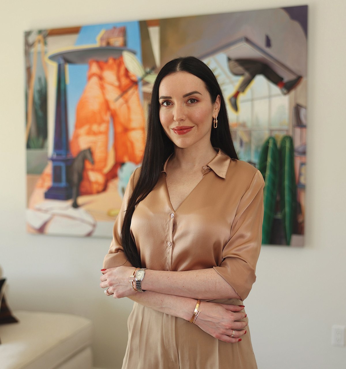 Lia Snisarenko’s show, Shadows of Us, features four Ukrainian women artists; after the Russian invasion, the dealer was trapped in her parents’ basement for a month Photo: Mara Friedman; all rights reserved