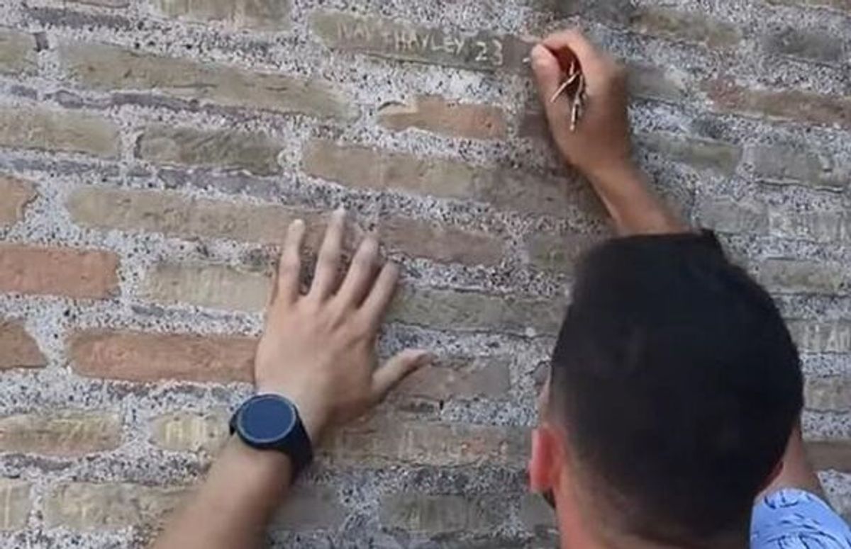 If caught the tourist could face a fine of up to €15,000 or a prison sentence
Courtesy @rytz587 via YouTube