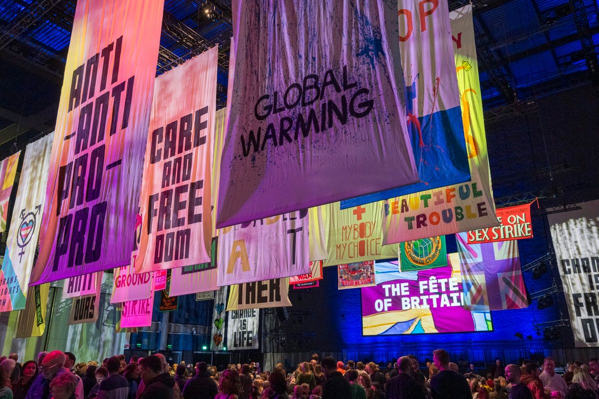 The Hard Art gathering at the Fête of Britain festival in Manchester in February Courtesy Hard Art