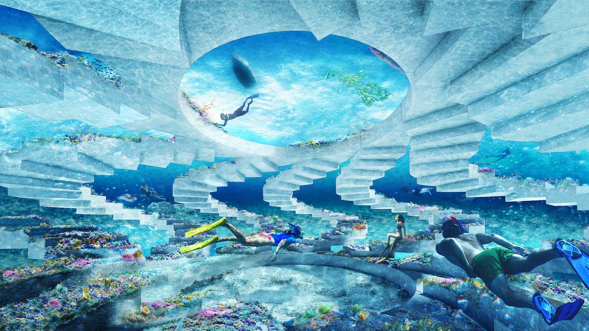 Rendering of OMA Installation for The ReefLine © OMA