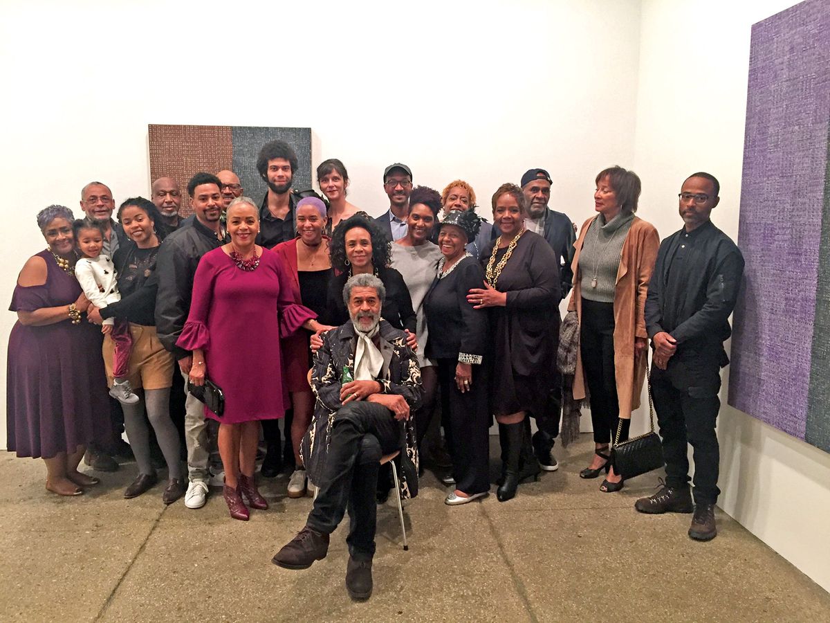 Kith and kin: McArthur Binion (seated) with his relatives Photo: courtesy of Galerie Lelong