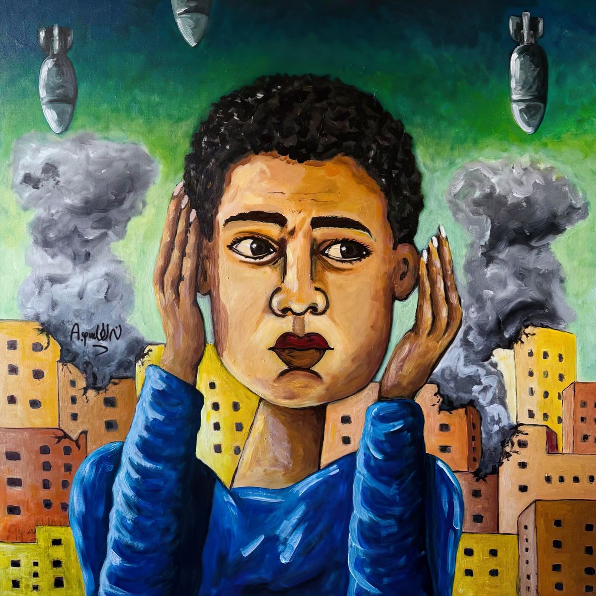 Murad Al-Assarمراد معين العصار : Noise of Death عنوان Courtesy of the artist via Gaza Biennale
