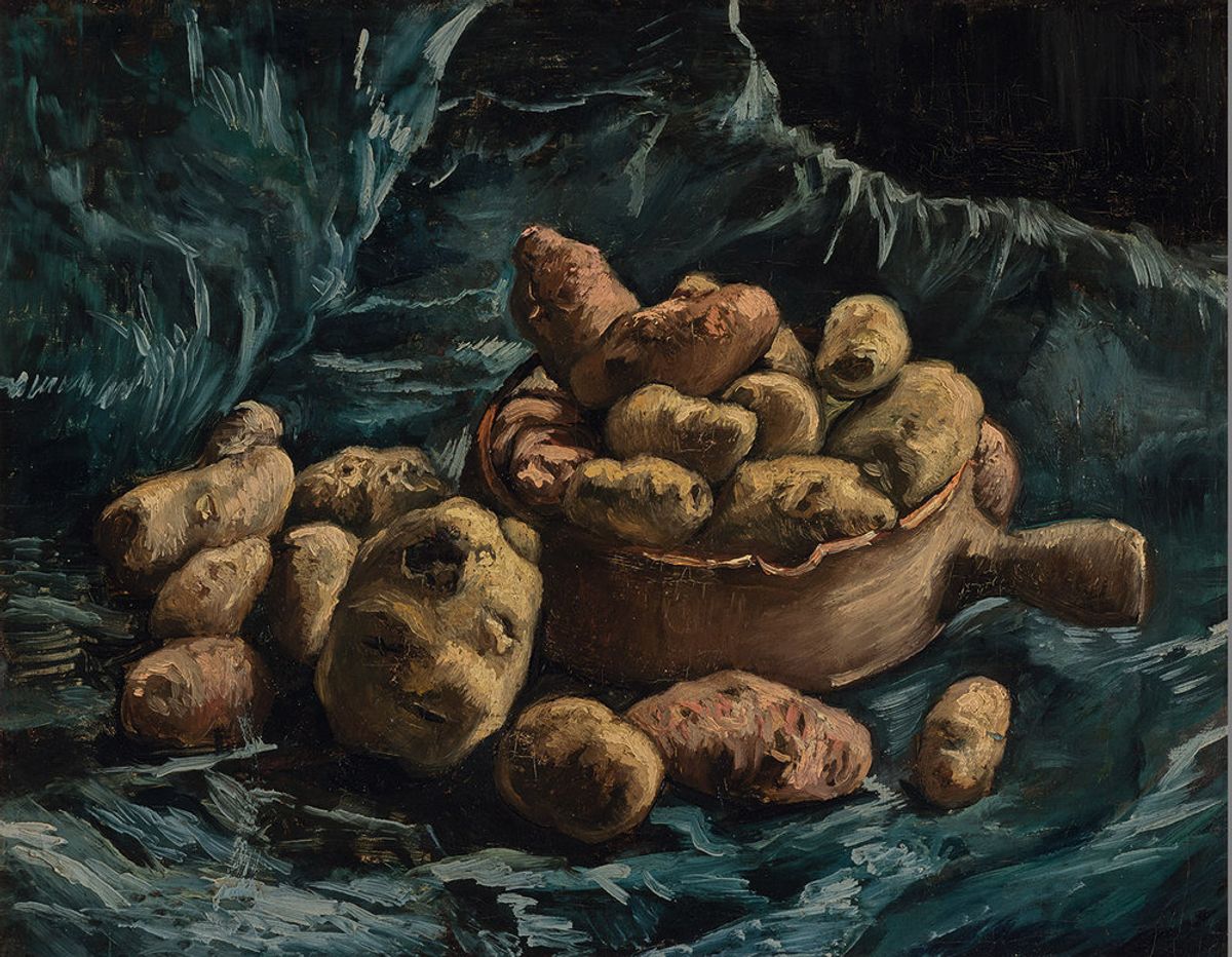Van Gogh’s Still Life with Potatoes (winter 1886-87)
Boijmans Van Beuningen Museum, Rotterdam (partly a gift from its previous owner and with financial support from the Rembrandt Association, Mondriaan Fund, VriendenLoterij, Bruynzeel and other donors)