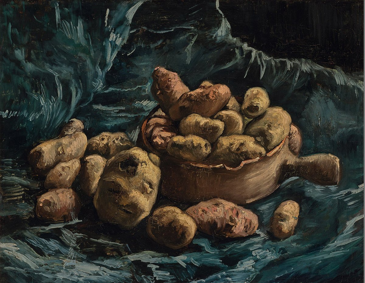 Van Gogh’s Still Life with Potatoes (winter 1886-87)
Boijmans Van Beuningen Museum, Rotterdam (partly a gift from its previous owner and with financial support from the Rembrandt Association, Mondriaan Fund, VriendenLoterij, Bruynzeel and other donors)
