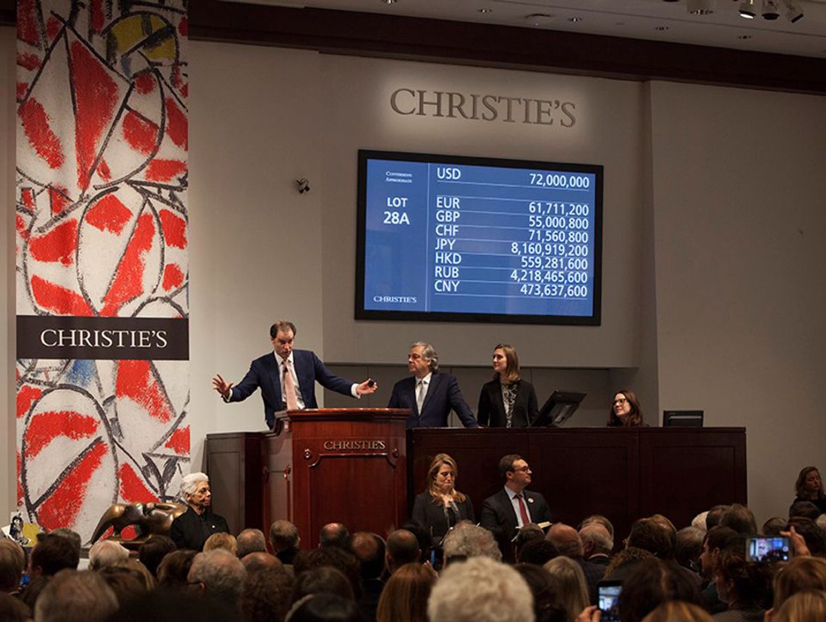 Despite a 27% rise in auction sales in the first half of 2018, buyer confidence has fallen by almost a quarter Christie's Images Ltd