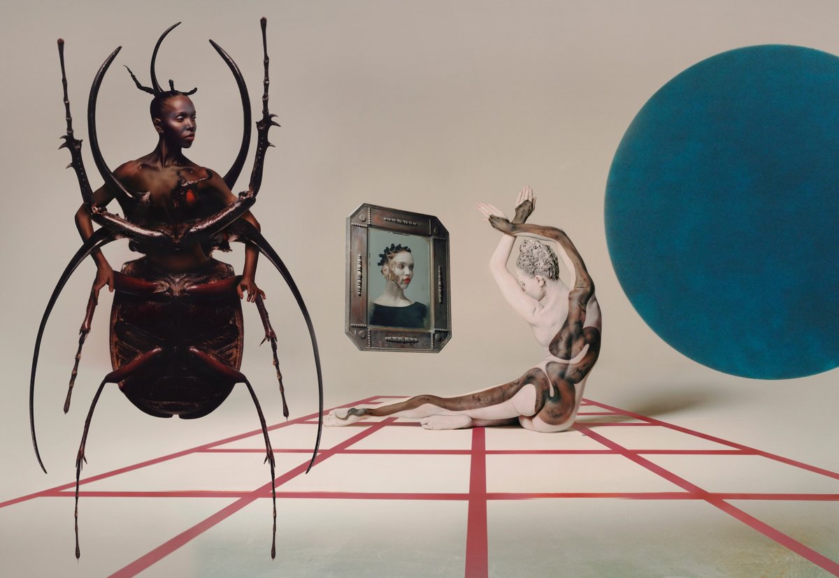 FKA twigs's A self-portrait in Venus, through a two-fold screen. Collective members on this project were Jordan Hemingway, Afra Zamara, Tilda Mace and Louis Souvestre. This work was inspired by The Rokeby Venus by Diego Velázquez (1599–1660) from the UK's National Gallery and Two-fold Screen by Shibata Zeshin (1807-91) from the Khalili Collections. © THE FKA FACTORY, courtesy of the artist/Art Fund