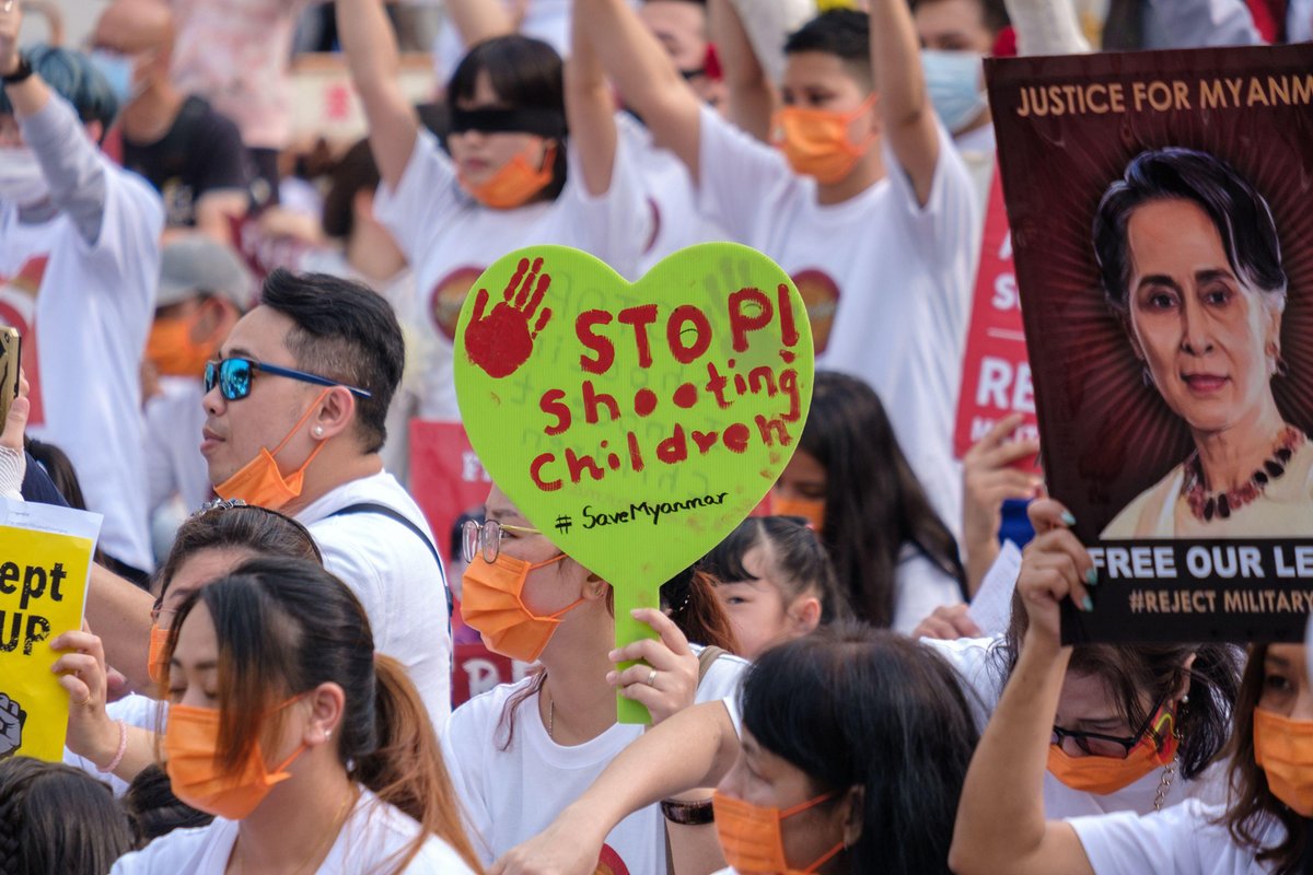 Protests around the world are calling for an end to the military coup in Myanmar © SOPA Images Limited / Alamy Stock Photo