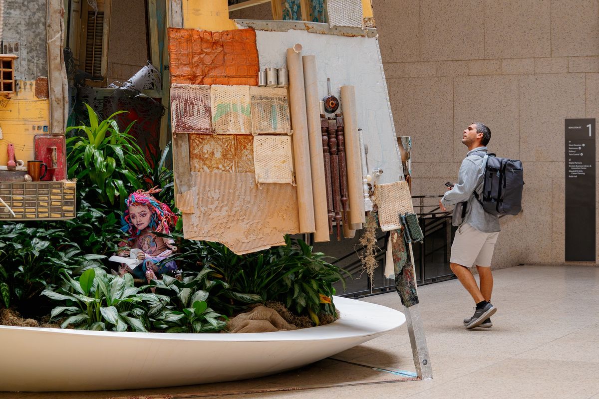 Swoon, In the Well: The Stories We Tell About Addiction, Boston Public Art Triennial, 22 May-31 October Photo: Cameron Kincheloe. Courtesy Boston Public Art Triennial. Triennial 2025: The Exchange