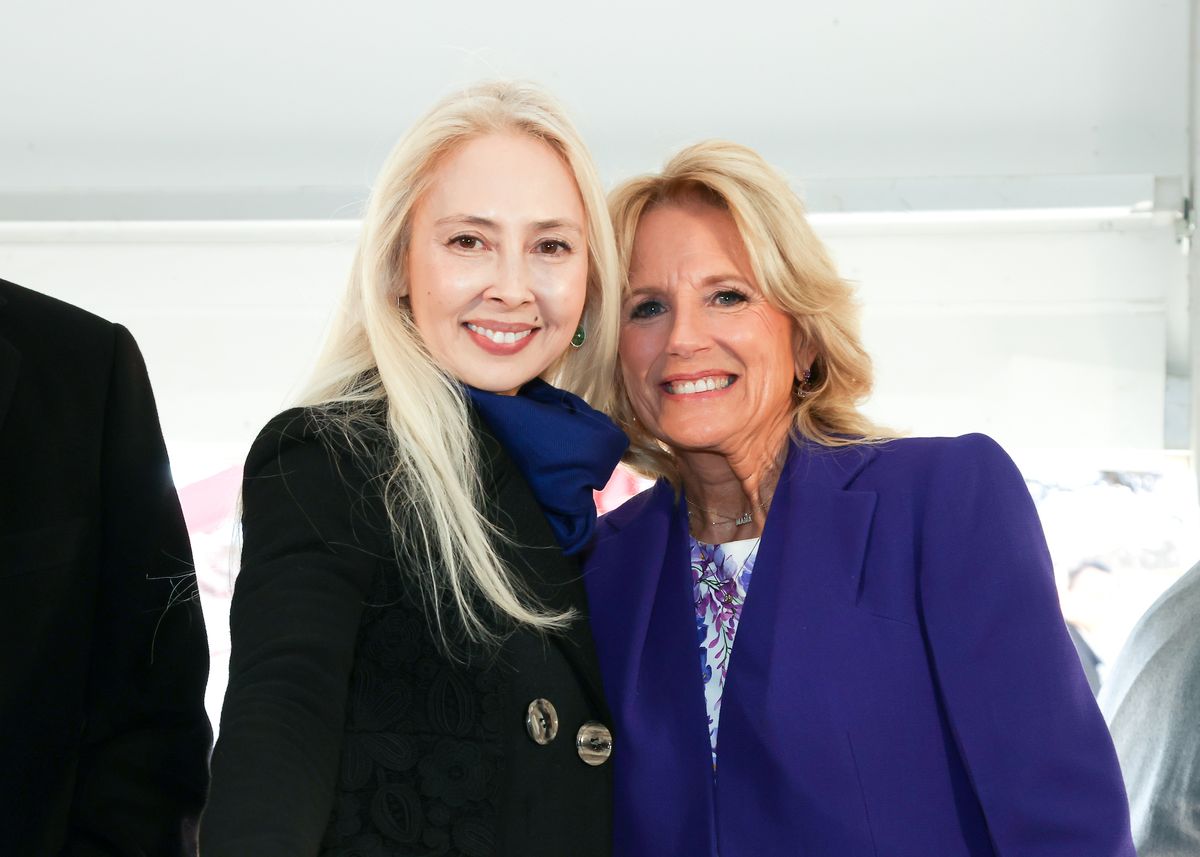 Melissa Chiu with first lady Jill Biden at the Hirshhorn Sculpture Garden groundbreaking on 16 November Courtesy of the Hirshhorn. Photo by Tony Powell
