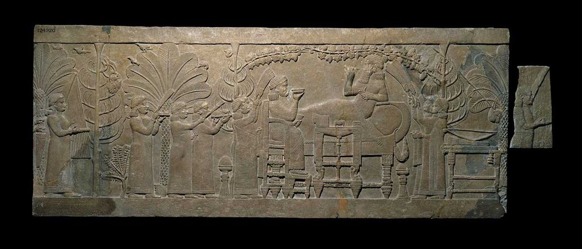 The Banquet Scene, more than 2,600 years old, depicts Assyrian king Ashurbanipal

© The Trustees of the British Museum