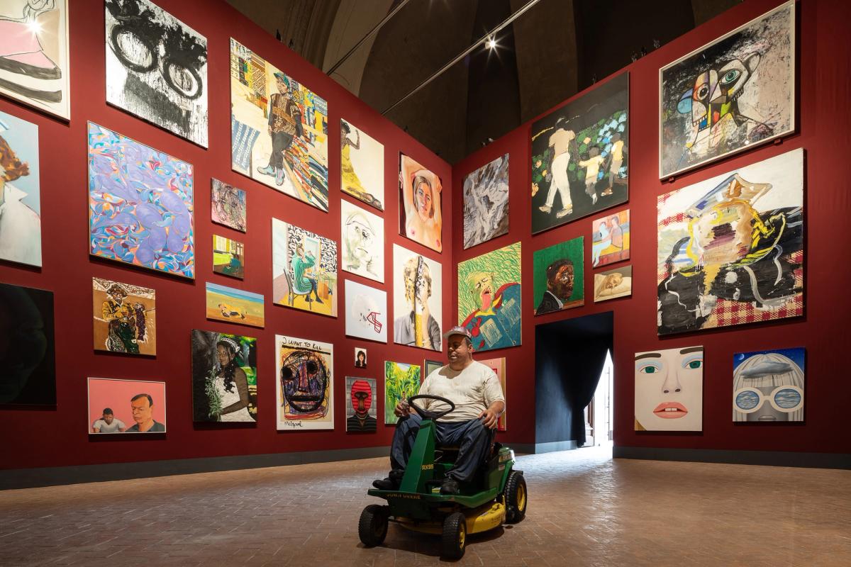 The interior of Palazzo Barberini, displayed with contemporary American art from Tony Salamé's collection. Courtesy Gallerie Nazionali di Arte Antica